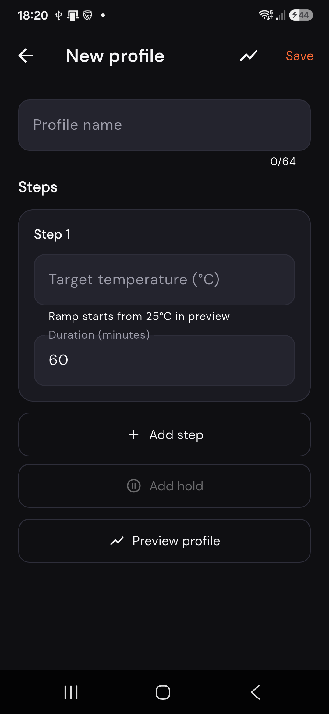 New profile editor with steps